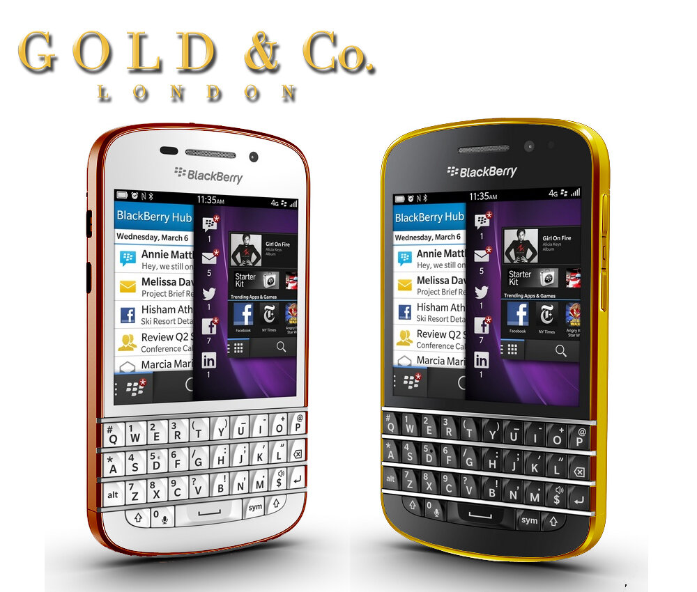 BlackBerry Q10: в золоте