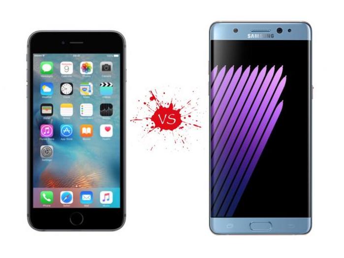 Galaxy Note 7 vs. iPhone 7