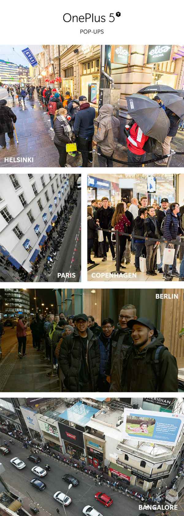 фото со старта продаж OnePlus 5T в разных городах